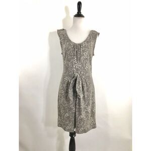 Marc by Marc Jacobs Floral Cotton Tie‎ Waist Taupe Dress Sz S